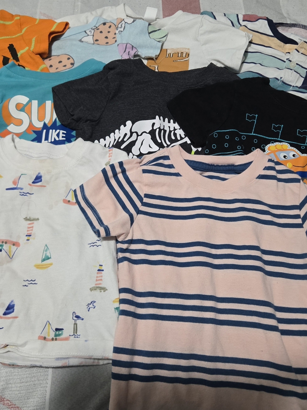 Kids Pink & Navy Stripe Short-Sleeve Tee
